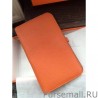 UK Hermes Dogon Wallet In Orange Leather