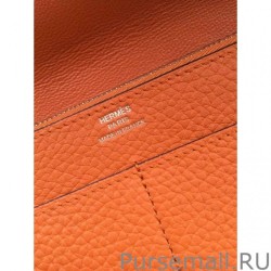 UK Hermes Dogon Wallet In Orange Leather