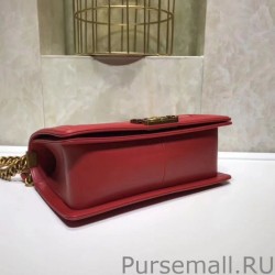 AAA+ Medium Boy Flap Handbag A67086 Red Boyish Chain