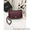 UK Medium Boy Flap Shoulder Bag A67086 Burgundy