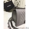 1:1 Mirror Medium Boy Flap Shoulder Bag A67086 Gray