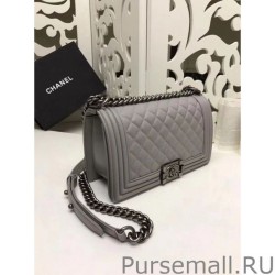 1:1 Mirror Medium Boy Flap Shoulder Bag A67086 Gray