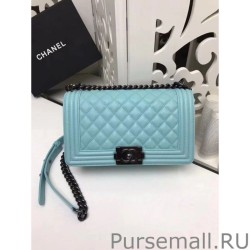 Designer Medium Boy Flap Shoulder Bag A67086 Light Blue