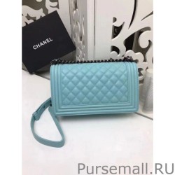 Designer Medium Boy Flap Shoulder Bag A67086 Light Blue