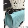 Designer Medium Boy Flap Shoulder Bag A67086 Light Blue