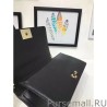 Wholesale Medium Chevron Boy Flap Shoulder Bag A67086 Black Golden Hardware