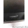 AAA+ Medium Chevron Boy Flap Shoulder Bag A67086 Black Silver Hardware