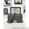 Knockoff Medium Chevron Boy Flap Shoulder Bag A67086 Green