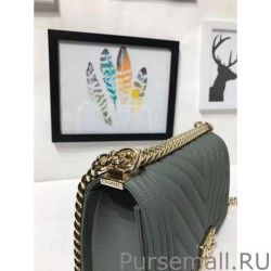 Knockoff Medium Chevron Boy Flap Shoulder Bag A67086 Green