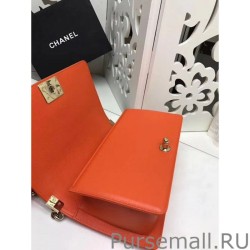 7 Star Medium Chevron Boy Flap Shoulder Bag A67086 Orange