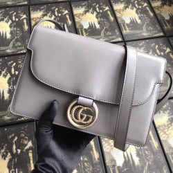 UK Small Leather Shoulder Bag 589474 Gray