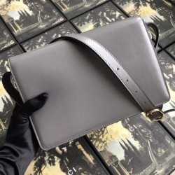 UK Small Leather Shoulder Bag 589474 Gray