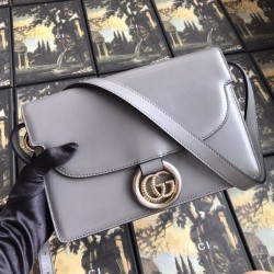 UK Small Leather Shoulder Bag 589474 Gray