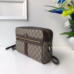 Top Quality Ophidia GG Supreme Small Shoulder Bag 517080 Brown