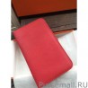 AAA+ Hermes Dogon Wallet In Vermillion Leather