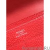 AAA+ Hermes Dogon Wallet In Vermillion Leather