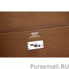 Perfect Hermes Kelly Longue Wallet In Brown Clemence Leather