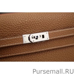 Perfect Hermes Kelly Longue Wallet In Brown Clemence Leather