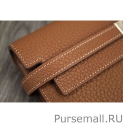 Perfect Hermes Kelly Longue Wallet In Brown Clemence Leather
