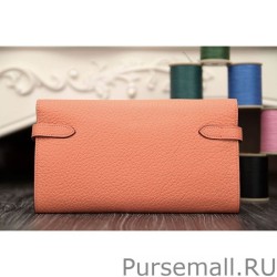 Perfect Hermes Kelly Longue Wallet In Crevette Clemence Leather