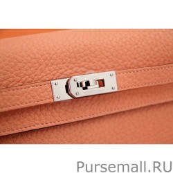 Perfect Hermes Kelly Longue Wallet In Crevette Clemence Leather