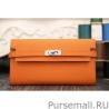 High Quality Hermes Kelly Longue Wallet In Orange Epsom Leather