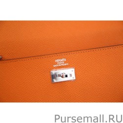 High Quality Hermes Kelly Longue Wallet In Orange Epsom Leather