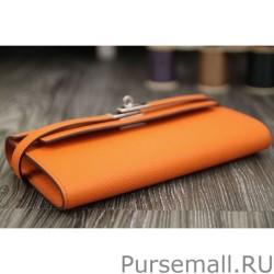 High Quality Hermes Kelly Longue Wallet In Orange Epsom Leather