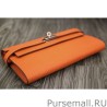 High Quality Hermes Kelly Longue Wallet In Orange Clemence Leather