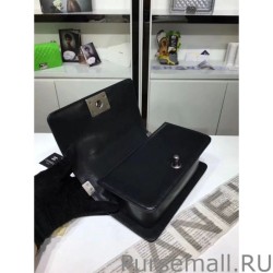 Knockoff Small Boy Flap Shoulder Bag A67085 Black Silver Haredware