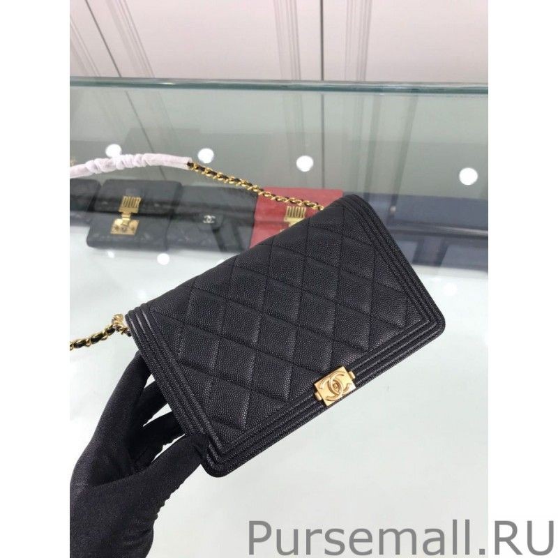 Luxury Classic Grained Woc Bag A33814 Black