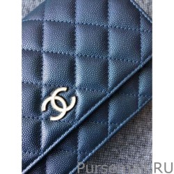 High Quality Classic Grained Woc Bag A33814 Blue