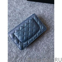 High Quality Classic Grained Woc Bag A33814 Blue