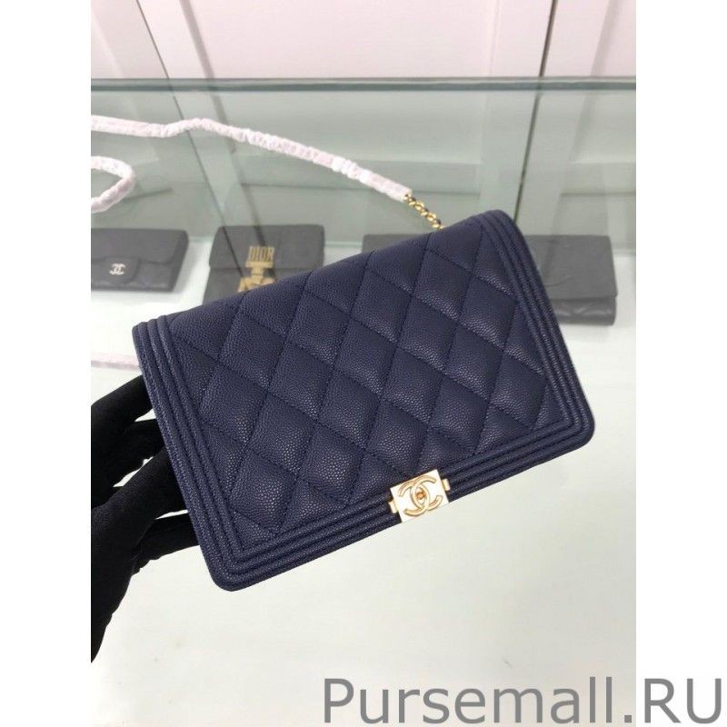 Replica Classic Grained Woc Bag A33814 Dark Blue