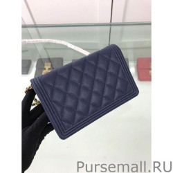 Replica Classic Grained Woc Bag A33814 Dark Blue