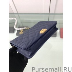 Replica Classic Grained Woc Bag A33814 Dark Blue