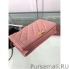 Knockoff Classic Grained Woc Bag A33814 Pink