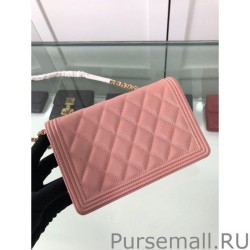 Knockoff Classic Grained Woc Bag A33814 Pink