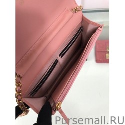 Knockoff Classic Grained Woc Bag A33814 Pink