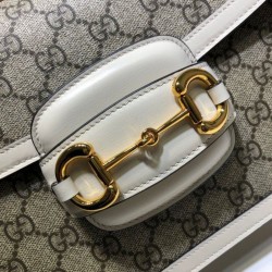 Luxury 1955 Horsebit Small Shoulder Bag 602204 White