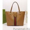 Top Medium tote bag with Double G and Web 649577 Coffee