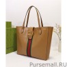 Top Medium tote bag with Double G and Web 649577 Coffee