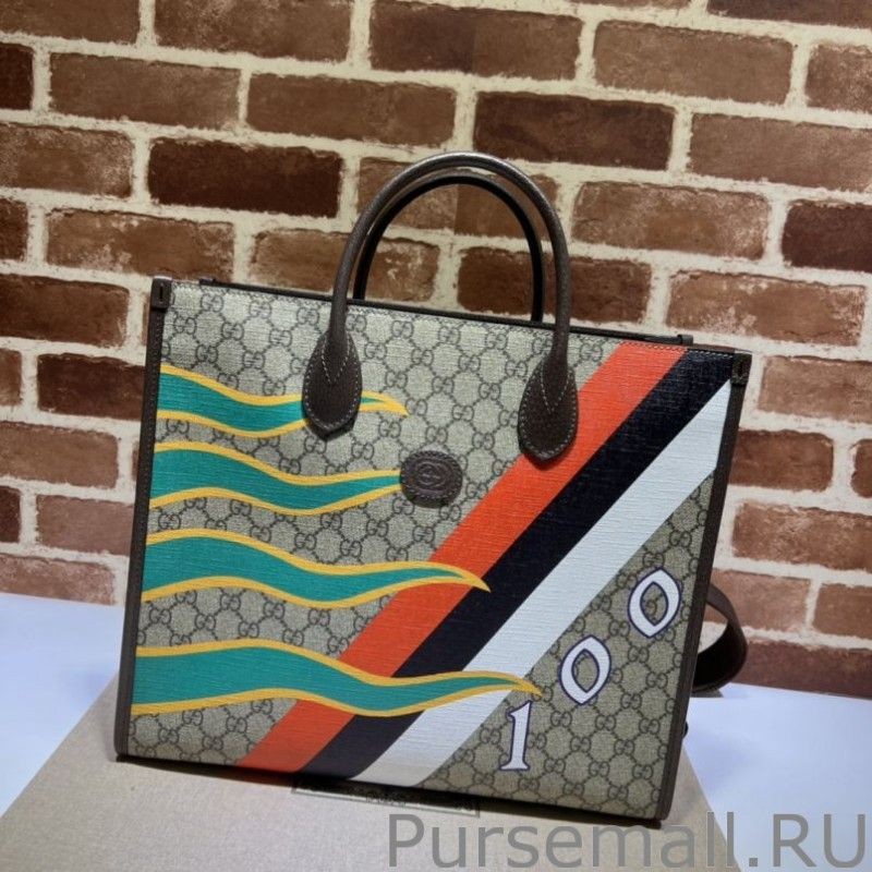 1:1 Mirror Medium tote with geometric print 674148