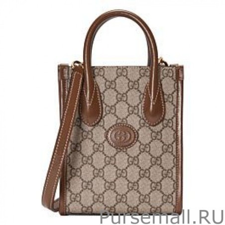 UK Mini tote bag with Interlocking G 671623 Coffee