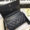 AAA+ Stitch Chain Grained Calfskin Woc Bag A33814 Black