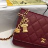 Perfect Stitch Chain Grained Calfskin Woc Bag A33814 Claret