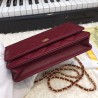 Perfect Stitch Chain Grained Calfskin Woc Bag A33814 Claret