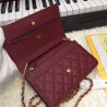 Perfect Stitch Chain Grained Calfskin Woc Bag A33814 Claret