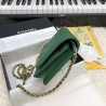 7 Star Stitch Chain Grained Calfskin Woc Bag A33814 Green