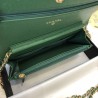 7 Star Stitch Chain Grained Calfskin Woc Bag A33814 Green